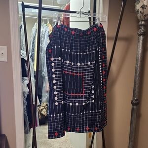 Eloquii Blueand Red Geometric Pencil Skirt